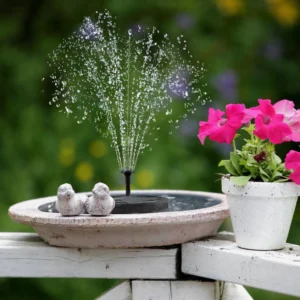 Solar Fountain with 8 Nozzles Floating Water Fountain Pump Flower Bird Bath Fountain for Outdoor Garden Pond Pool