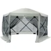 12' x 12' Hexagon Screen House, Pop Up Tent Portable Gazebo Canopy Shelter with Mesh Netting Walls, Carry Bag and Shaded Interi